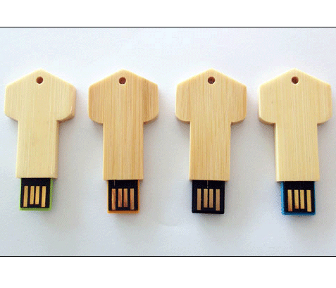 超环保的竹木钥匙型u盘
